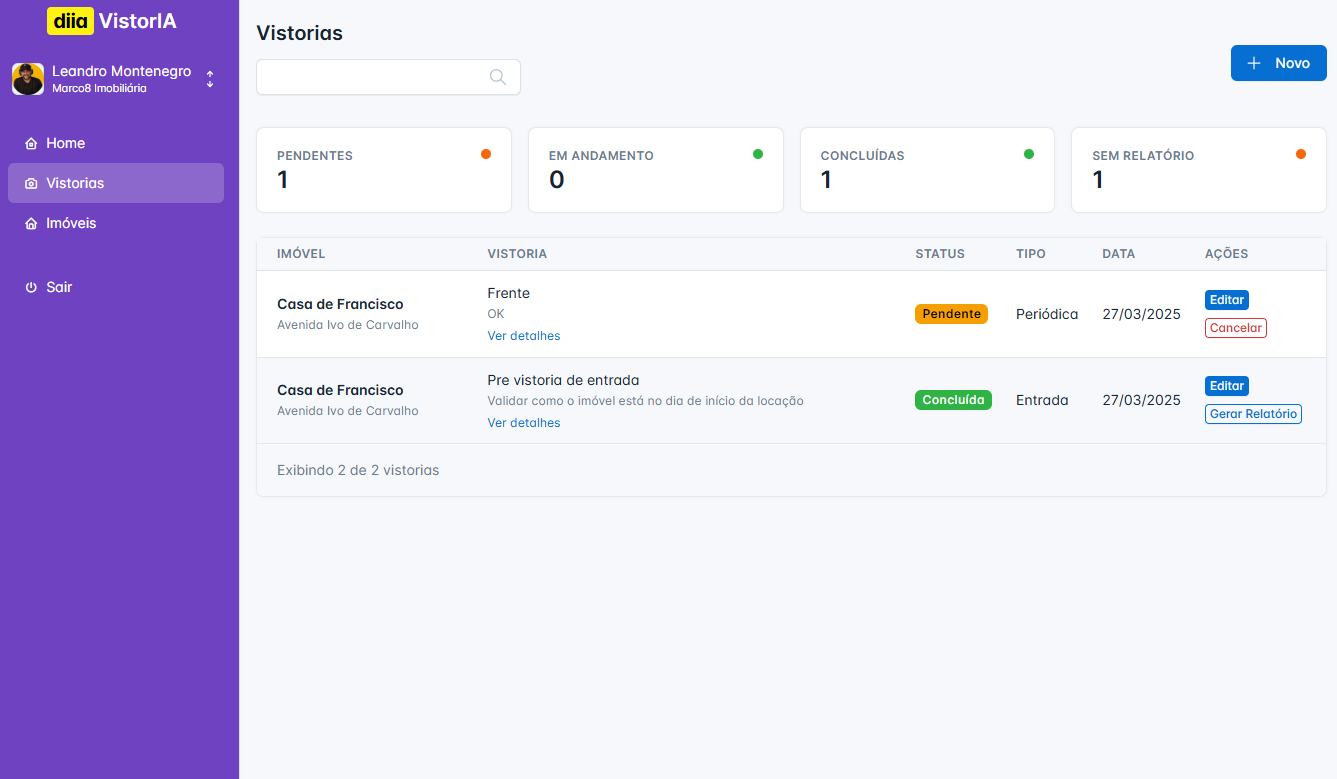 Demonstração do VistorIA